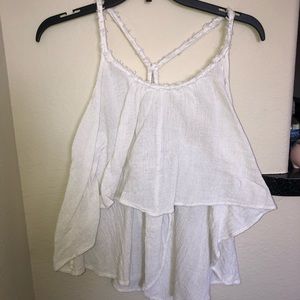 White flowey crop top